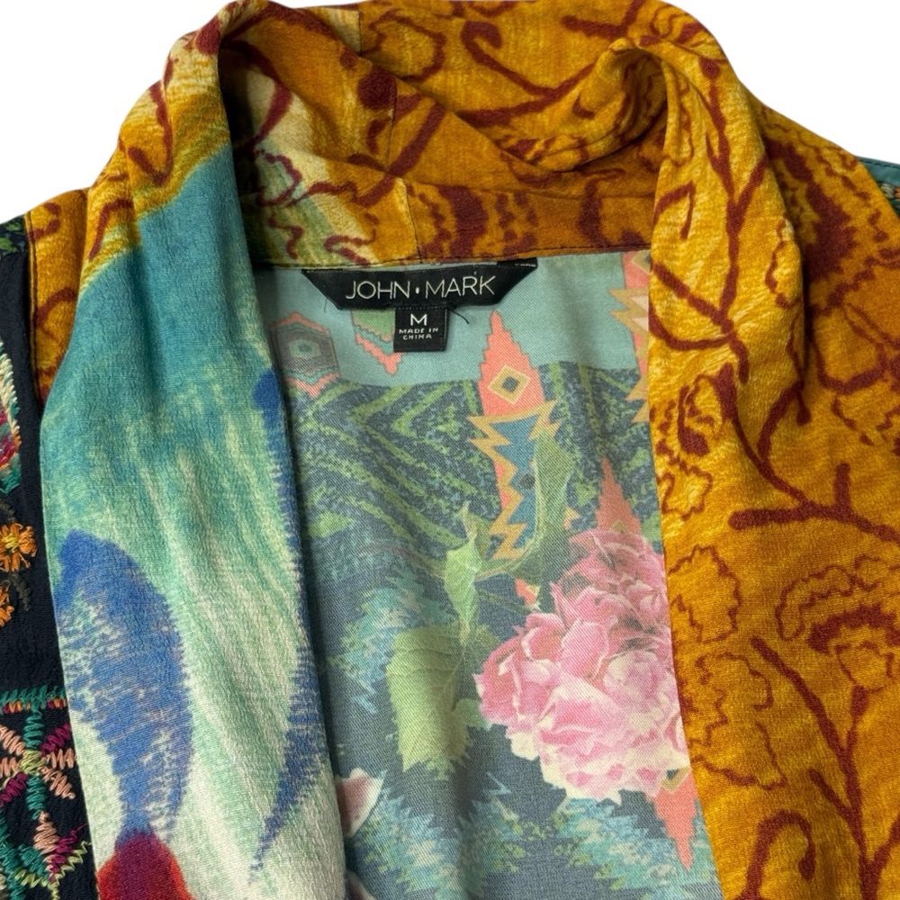 JOHN MARK Embroidered‎ Patchwork Boho Kimono Jack… - image 11
